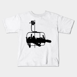 Ski lift silhouette Kids T-Shirt